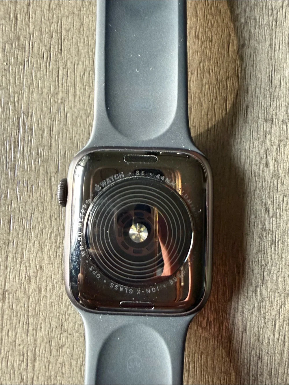 Apple Black Smartwatch with Charcoal Silicone Band